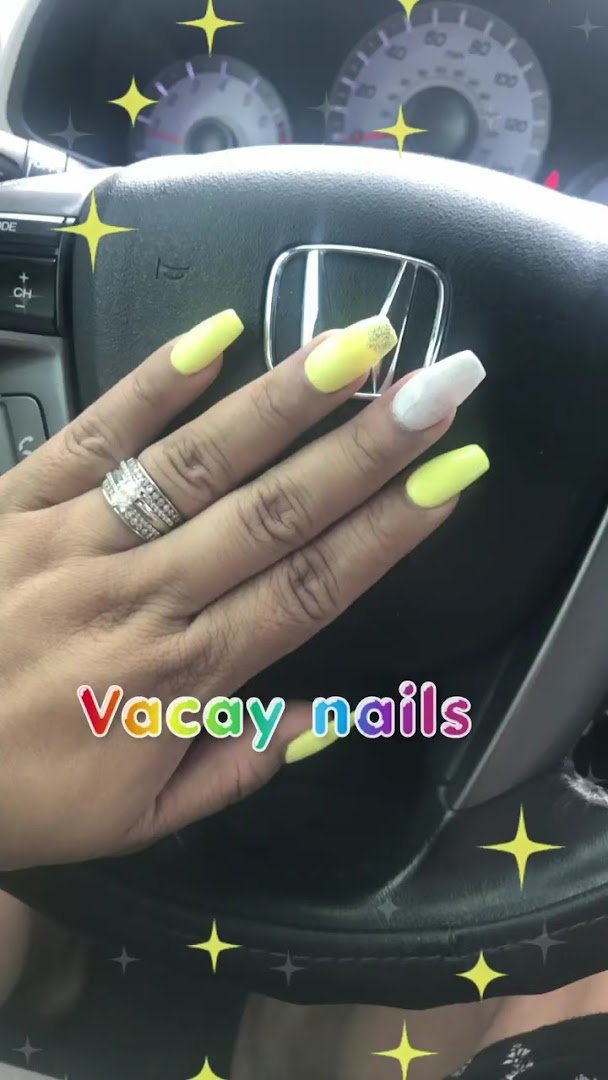 Manicure station with polished nail tools