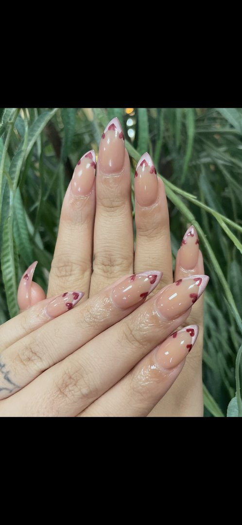 Nail color display beside a spa chair